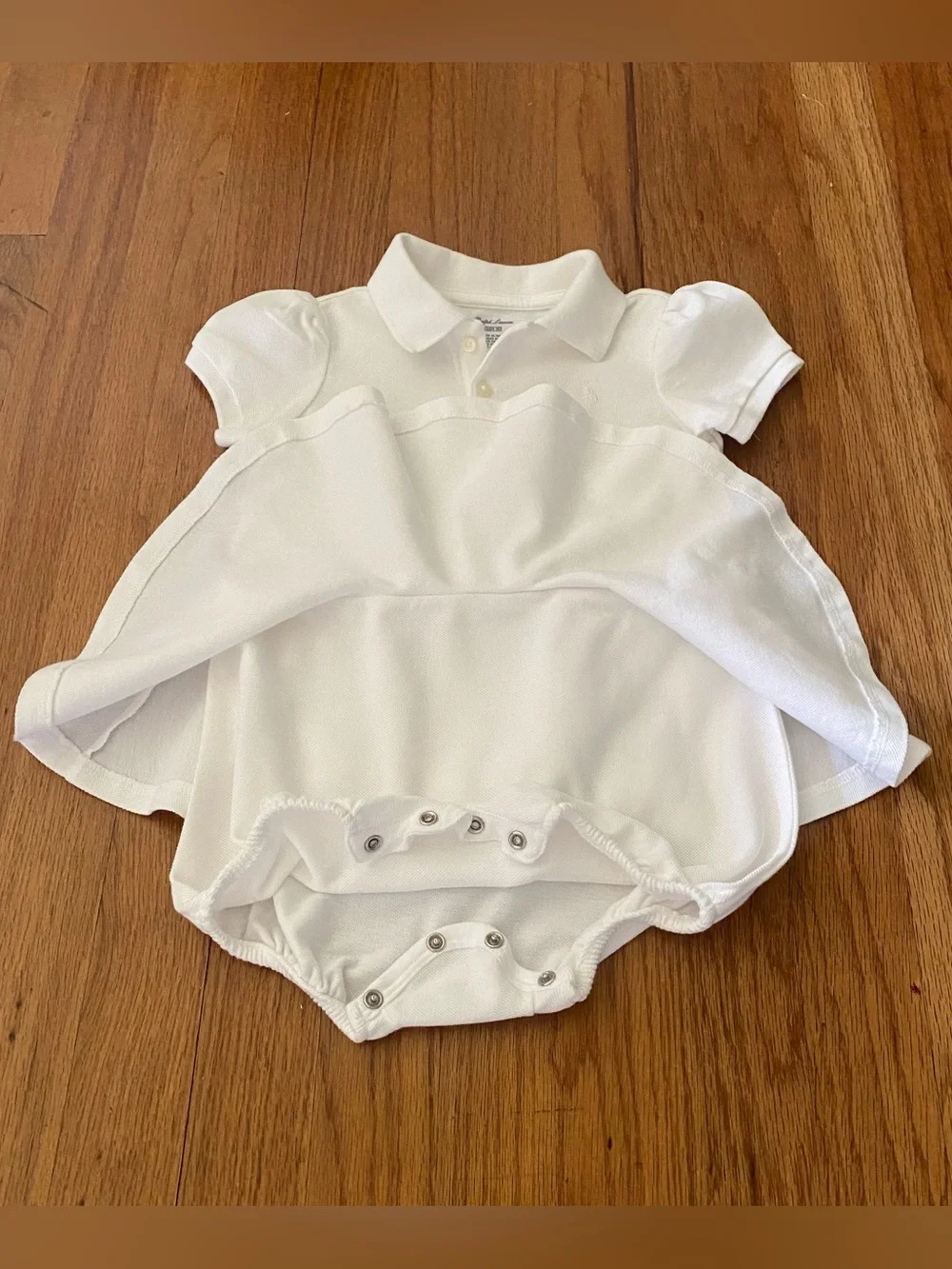 Ralph Lauren White Polo Peplum Bubble Romper
